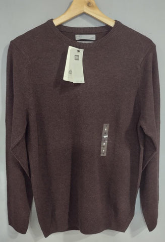 M&S Pure Extra Fine Lambswool Crew Neck Jumper Berry