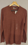 M&S Pure Extra Fine Lambswool V-Neck Russet Jumper