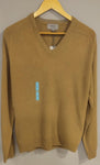 M&S Pure Extra Fine Lambswool V-Neck Camel Mix Jumper
