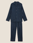 M&S Brushed Cotton Striped Pyjama Set