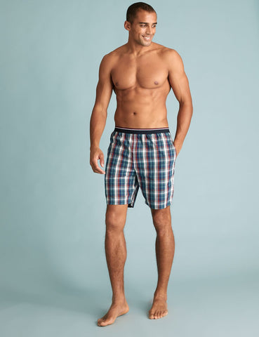 M&S 2 Pack Pure Cotton Checked Pyjama Shorts
