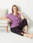 M&S Pure Cotton Dotty Cropped Pyjama Bottoms