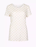 M&S Glitter Star Print Short Sleeve Pyjama Top