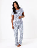 M&S Printed Short Sleeve Pyjama Top