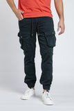 BLOOMEFIELD BLACK KNIT DENIM JOGGER PANT WITH CARGO POCKETS