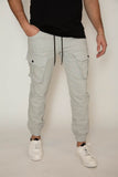 BLOOMEFIELD GLACIER GRAY KNIT DENIM JOGGER PANT WITH CARGO POCKETS
