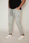 BLOOMEFIELD GLACIER GRAY KNIT DENIM JOGGER PANT WITH CARGO POCKETS