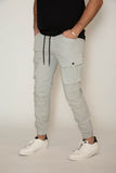 BLOOMEFIELD GLACIER GRAY KNIT DENIM JOGGER PANT WITH CARGO POCKETS