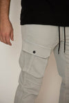 BLOOMEFIELD GLACIER GRAY KNIT DENIM JOGGER PANT WITH CARGO POCKETS