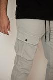 BLOOMEFIELD GLACIER GRAY KNIT DENIM JOGGER PANT WITH CARGO POCKETS