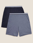M&S 2 Pack Pure Cotton Pyjama Shorts