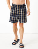 M&S 2 Pack Cotton Checked Pyjama Shorts