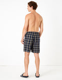 M&S 2 Pack Cotton Checked Pyjama Shorts