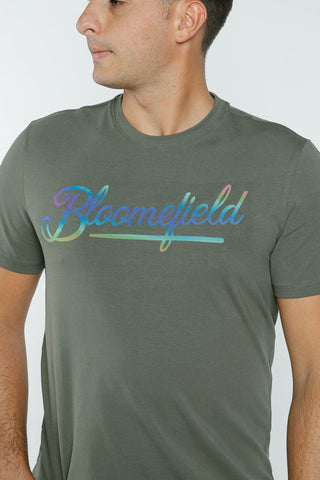 BLOOMEFIELD REFLECTIVE TEXT CREW NECK TEE