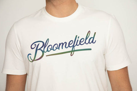 BLOOMEFIELD REFLECTIVE TEXT CREW NECK TEE