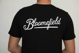 BLOOMEFIELD DOUBLE HORSE LOGO CREW NECK TEE WITH BACK TEXT