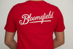 BLOOMEFIELD DOUBLE HORSE LOGO CREW NECK TEE WITH BACK TEXT