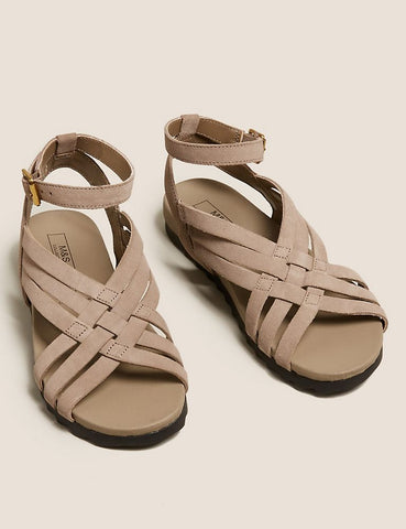 M&S Suede Strappy Flat Gladiator Sandals