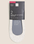 M&S 2pk Ultra Low Cut Footsies