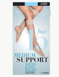 M&S COLLECTION

3 Pair Pack 15 Denier Medium Support Shine Knee Highs