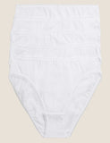 M&S 5pk Cotton Rich Lycra® High Leg Knickers