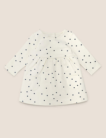 Cotton Jersey Spotted Dress