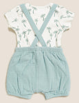 2Pc Cotton Palm Tree Print Outfit