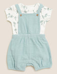 2Pc Cotton Palm Tree Print Outfit