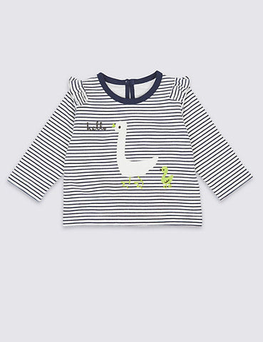 Pure Cotton Striped Sweatshirt
