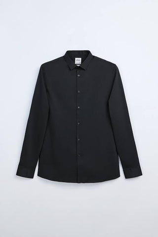 ZARA Black Super Slim Fit Power Stretched Shirt