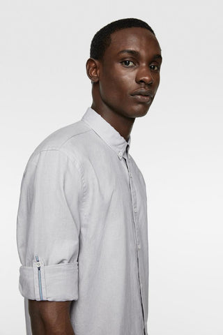 ZRA Light Grey Botton Down Linen Shirt