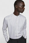 ZRA Mao Collar Stiped Shirt
