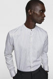 ZRA Mao Collar Stiped Shirt