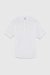 Linen Mao Collar Shirt With Sleeve Tabs By ZARA
