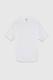 Linen Mao Collar Shirt With Sleeve Tabs By ZARA