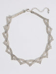 M&S Silver Plated Ball Chain Collar Necklac