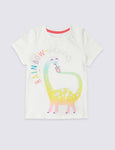 Pure Cotton Rainbow-Saurus T-Shirt