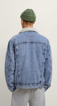 ZARA DENIM JACKET WITH FAUX SHEARLING