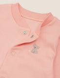 M&S 3pk Organic Cotton Printed Sleepsuits
