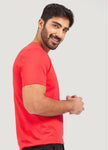 Splash Solid V-neck T-shirt with Short Sleeves