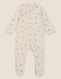 M&S 3pk Organic Cotton Printed Sleepsuits