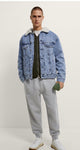 ZARA DENIM JACKET WITH FAUX SHEARLING