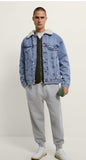 ZARA DENIM JACKET WITH FAUX SHEARLING