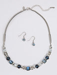 M&S COLLECTION Double Tone Ball Necklace & Earrings Set