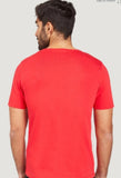 Splash Solid V-neck T-shirt with Short Sleeves