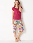 M&S Pure Cotton Summer Cropped Pyjama Set