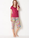 M&S Pure Cotton Summer Cropped Pyjama Set