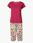 M&S Pure Cotton Summer Cropped Pyjama Set