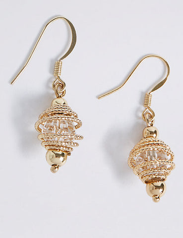 M&S COLLECTION Gold Plated Spiral Cage Drop Earrings