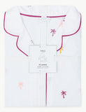 M&S Pure Cotton Palm Revere Collar Short Pyjama Set